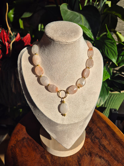 Calm Heart Milky Quartz Hämatoid Collier