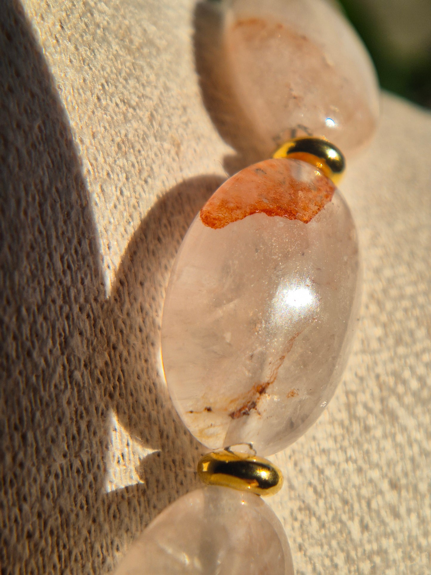 Calm Heart Milky Quartz Hämatoid Collier