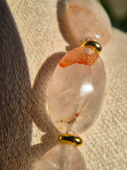 Calm Heart Milky Quartz Hämatoid Collier