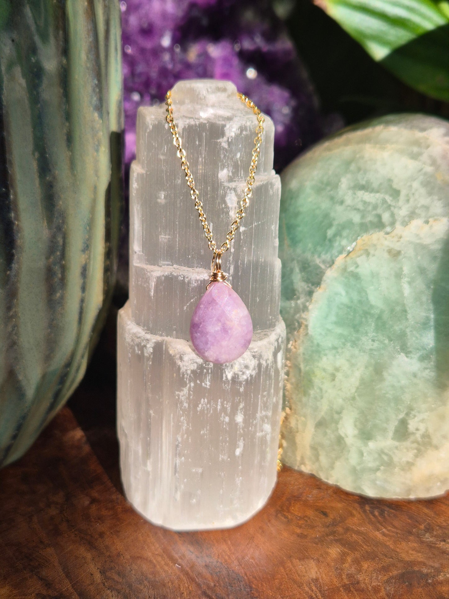 Lepidoloith Kette Lavender Flow