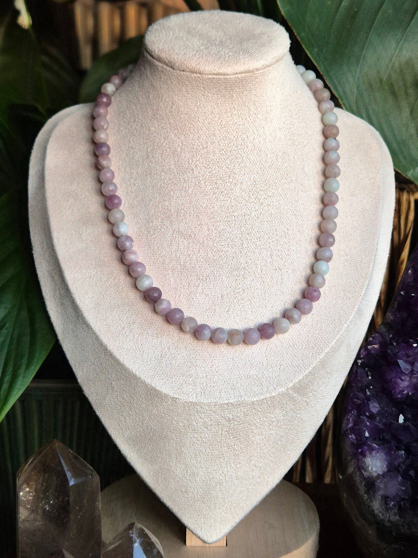 Lepidolith Kette Soft Bloom