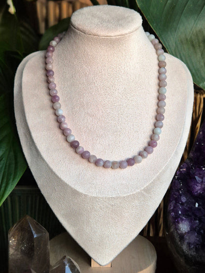 Lepidolith Kette Soft Bloom