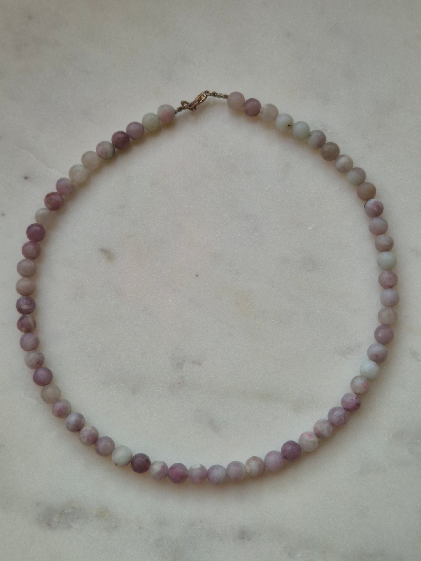 Lepidolith Kette Soft Bloom