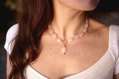 Calm Heart Milky Quartz Hämatoid Collier