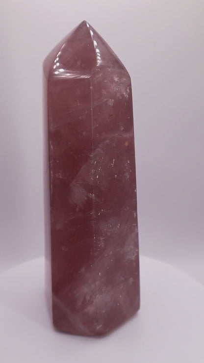 Lavendelquarz Turm Obelisk Madagaskar Rosenquarz 13 cm